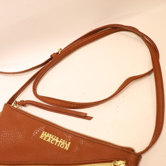 Kenneth Cole Reaction Brown Crossbody Bag with Diagonal Zippers - Picture 4 of 11
